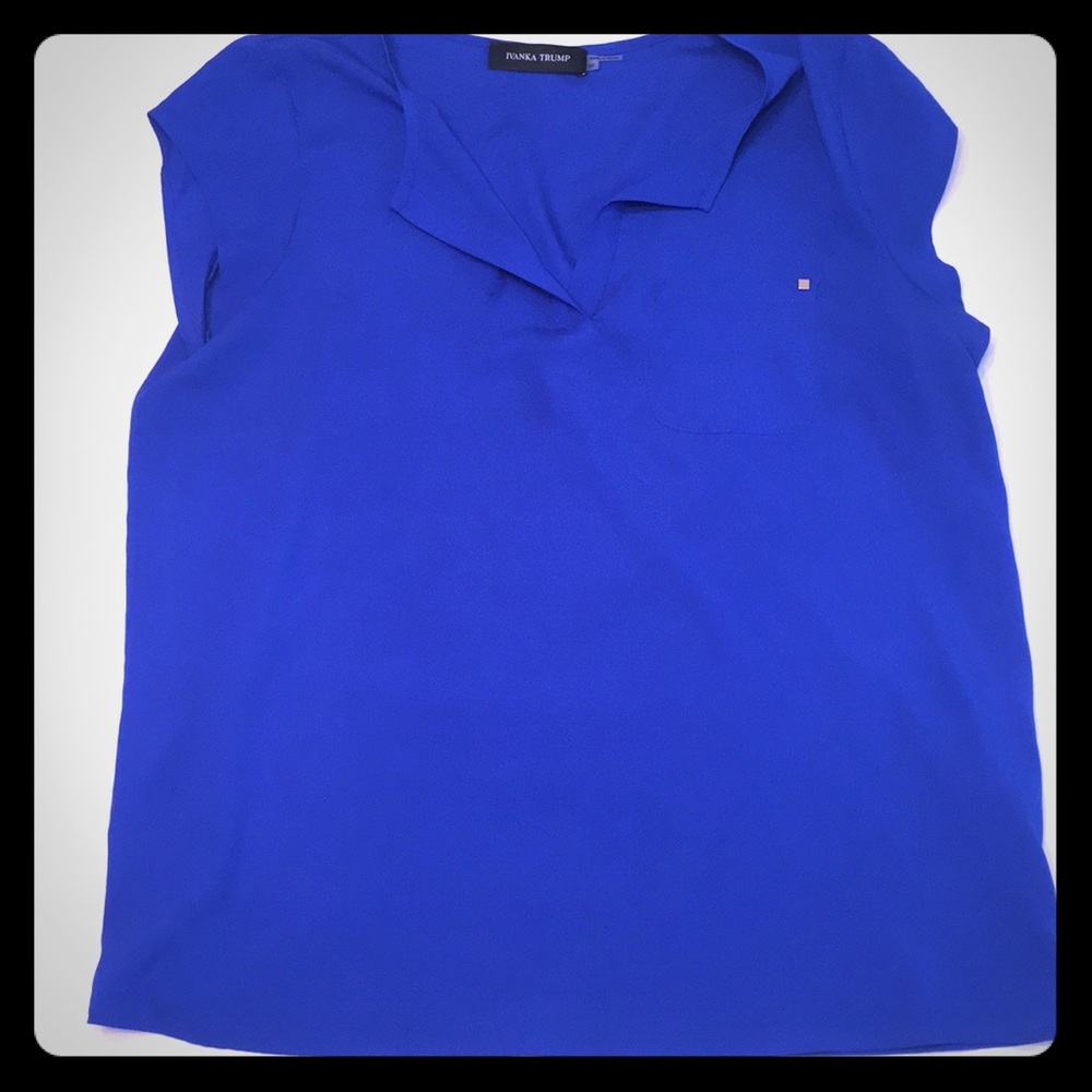 Ivanka Trump Cap Sleeve Shirt Blue